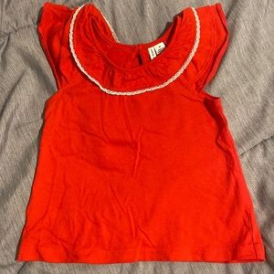 Red with white details Janie and Jack blouse